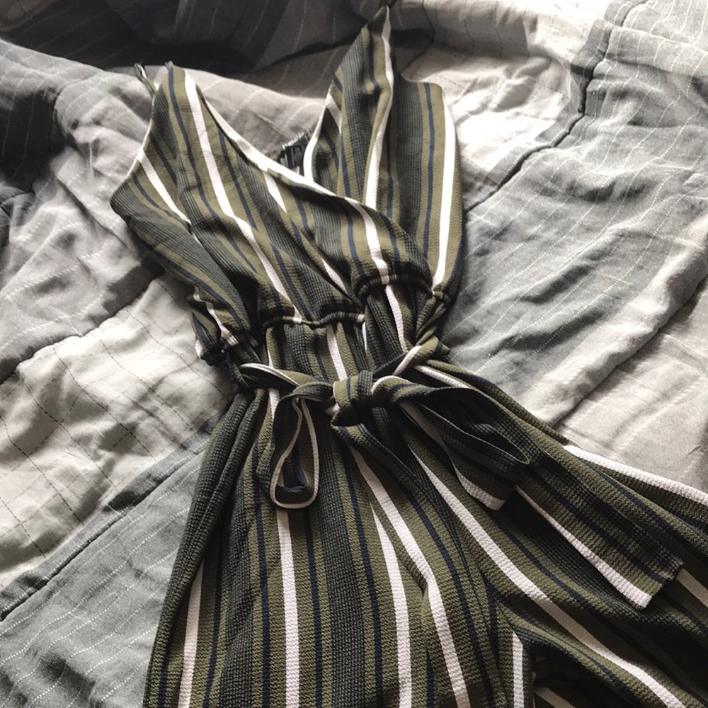 Green striped jumpsuit